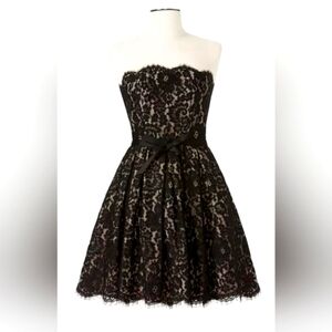 Robert Rodriguez Black Lace Strapless Dress